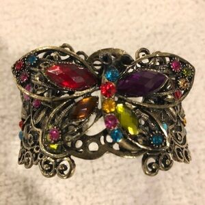 Colorful butterfly metal bracelet